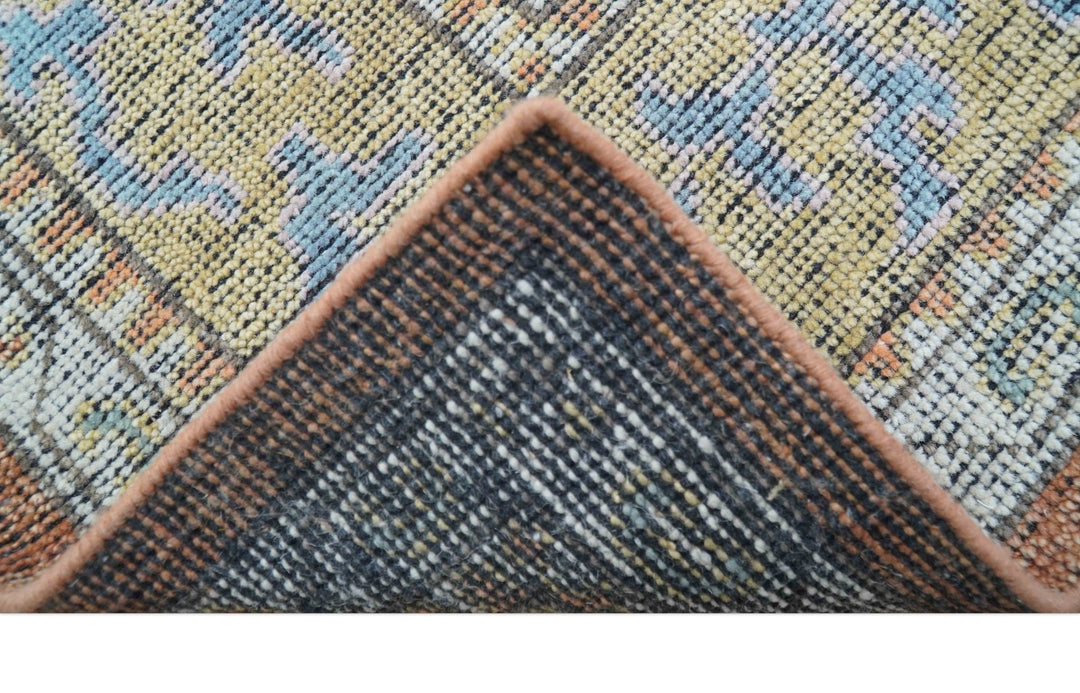 Idris Custom Made Peach, Rust And Beige Turkish Design Hand Knotted Wool Rug - The Rug Decor