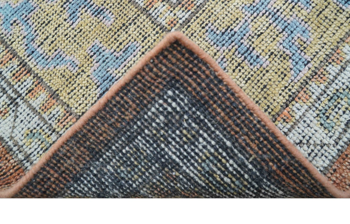 Idris Custom Made Peach, Rust And Beige Turkish Design Hand Knotted Wool Rug - The Rug Decor