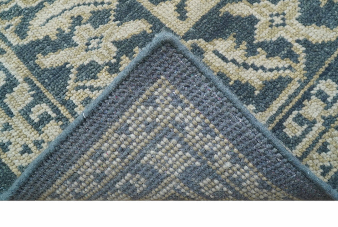 Idris Custom Made Turkish Design Gray And Ivory Hand Knotted Wool Rug - The Rug Decor