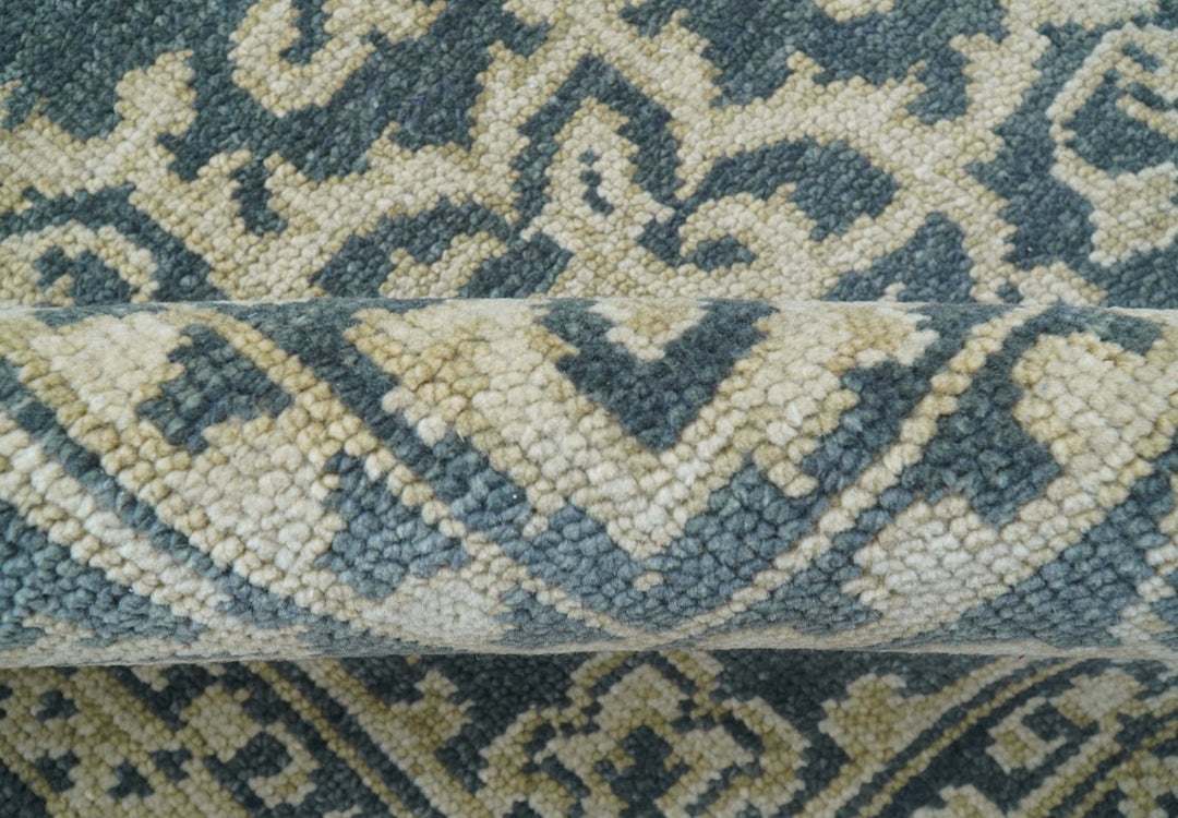 Idris Custom Made Turkish Design Gray And Ivory Hand Knotted Wool Rug - The Rug Decor