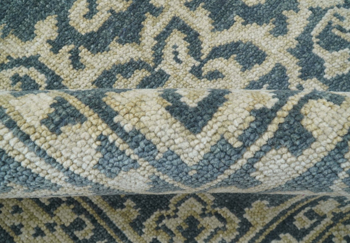 Idris Custom Made Turkish Design Gray And Ivory Hand Knotted Wool Rug - The Rug Decor