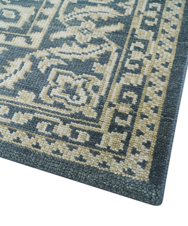 Idris Custom Made Turkish Design Gray And Ivory Hand Knotted Wool Rug - The Rug Decor