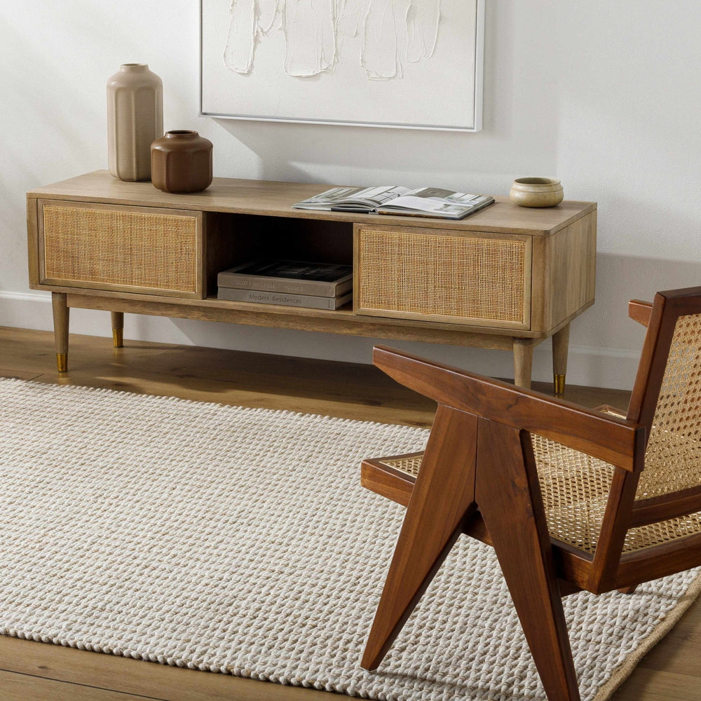 Ieuan Contemporary Ivory And Beige Geometrical Rug - The Rug Decor