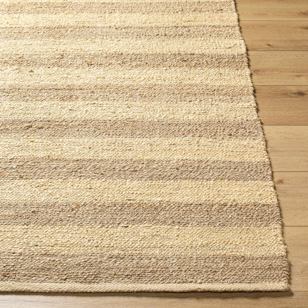 Ilkay Modern Stripe Design Tan Hand Woven Jute Area Rug - The Rug Decor