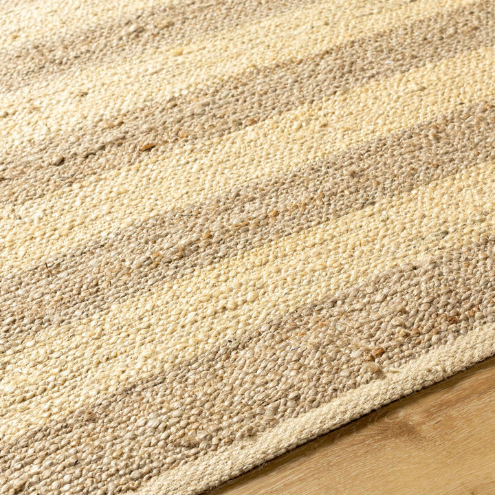 Ilkay Modern Stripe Design Tan Hand Woven Jute Area Rug - The Rug Decor