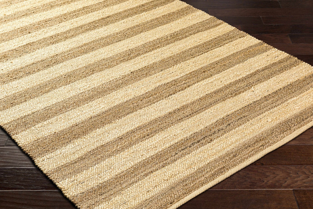 Ilkay Modern Stripe Design Tan Hand Woven Jute Area Rug - The Rug Decor