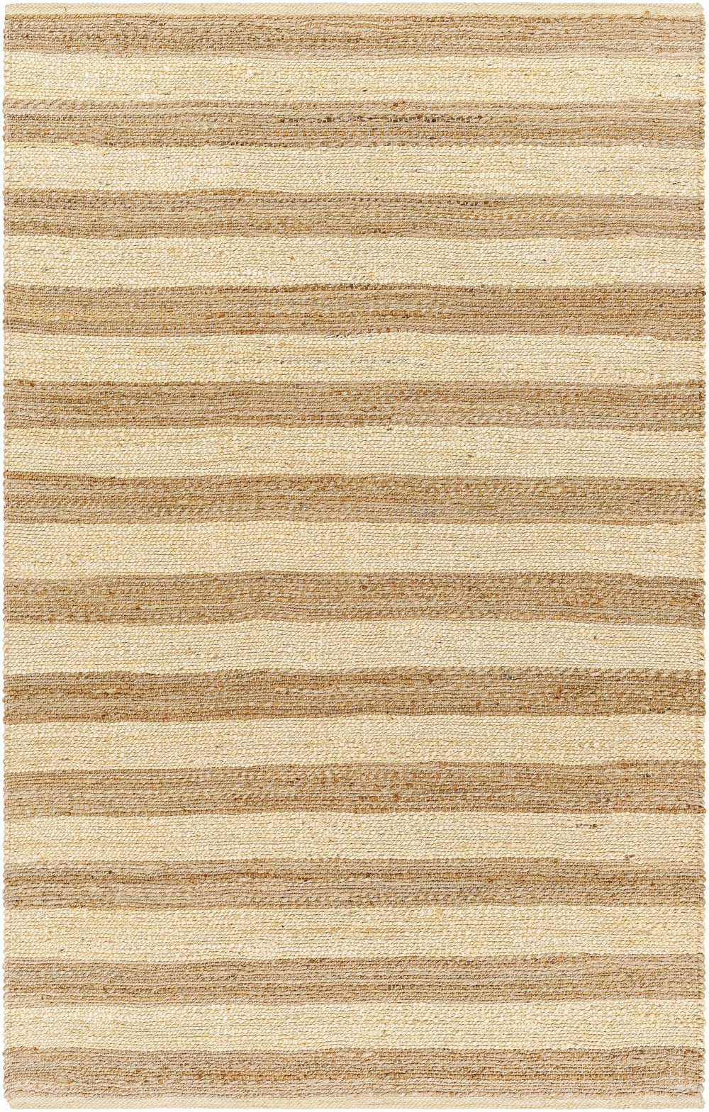 Ilkay Modern Stripe Design Tan Hand Woven Jute Area Rug - The Rug Decor