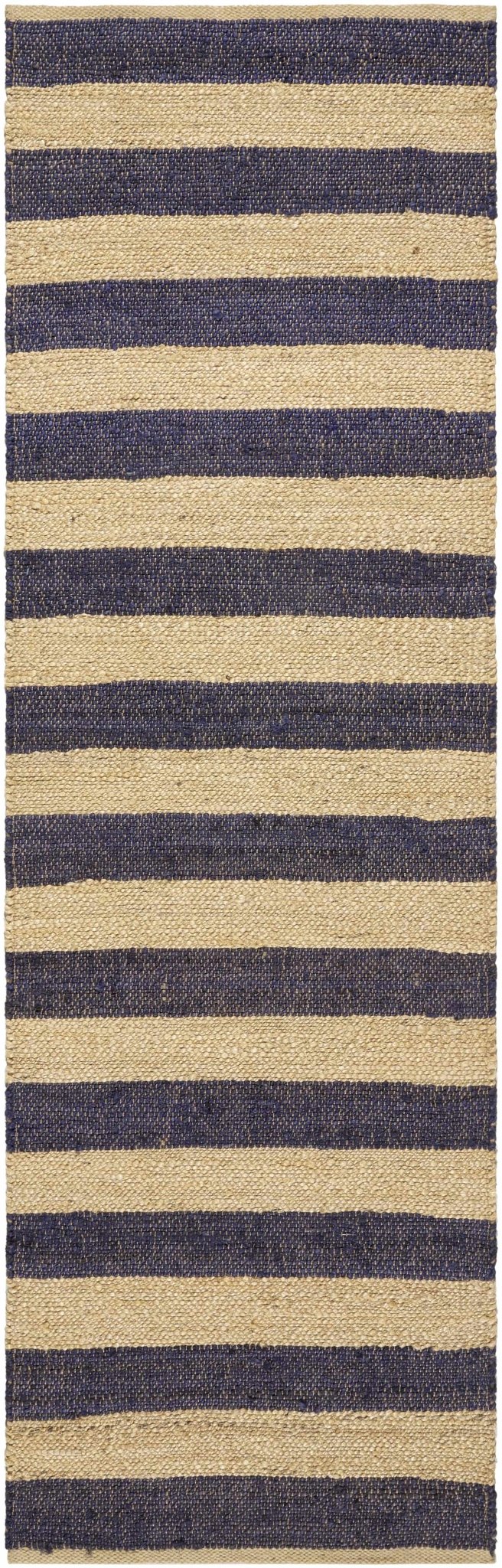 Ilkay Modern Stripes Beige And Black Jute Area Rug - The Rug Decor