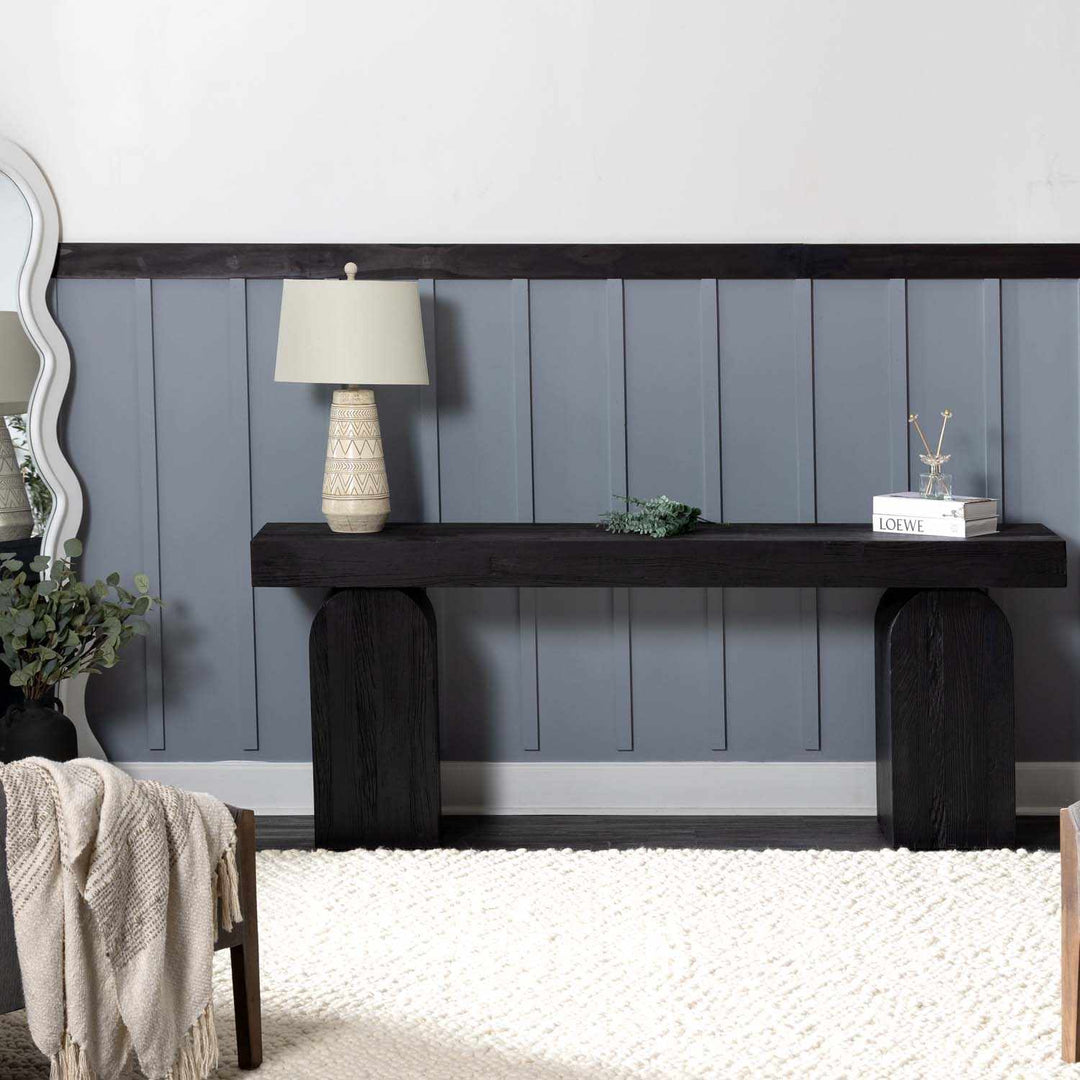 Camaligan Tan & Cream Resin Table Lamp – Transitional Bohemian Accent Lighting with Linen Shade