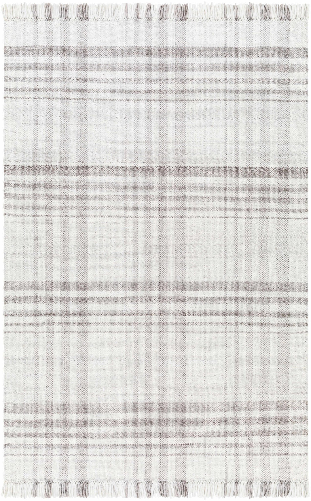 Inara Contemporary Gray And Ivory Plaid Area Rug - The Rug Decor