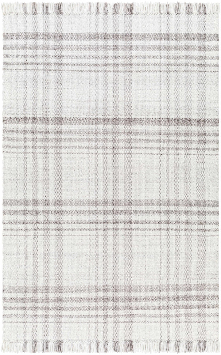 Inara Contemporary Gray And Ivory Plaid Area Rug - The Rug Decor
