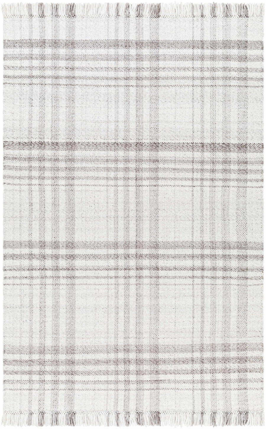 Inara Contemporary Gray And Ivory Plaid Area Rug - The Rug Decor