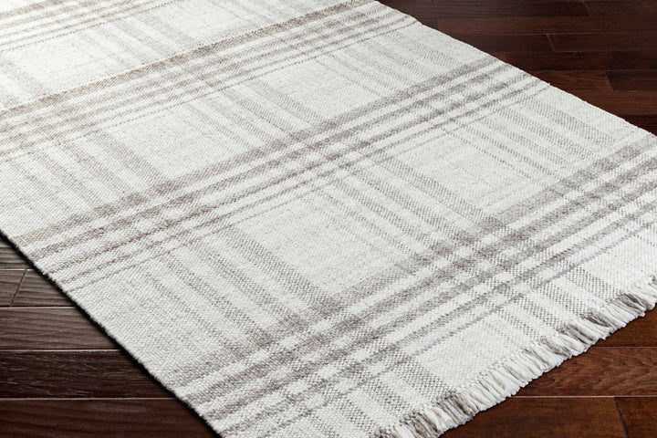 Inara Contemporary Gray And Ivory Plaid Area Rug - The Rug Decor