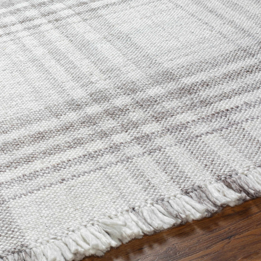 Inara Contemporary Gray And Ivory Plaid Area Rug - The Rug Decor