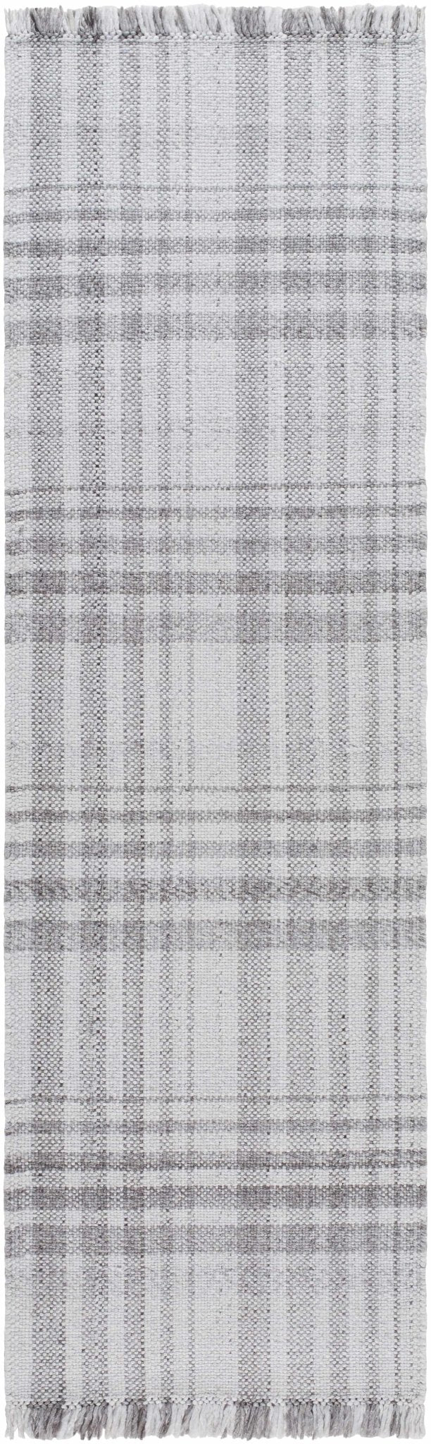 Inara Contemporary Gray And Ivory Plaid Area Rug - The Rug Decor