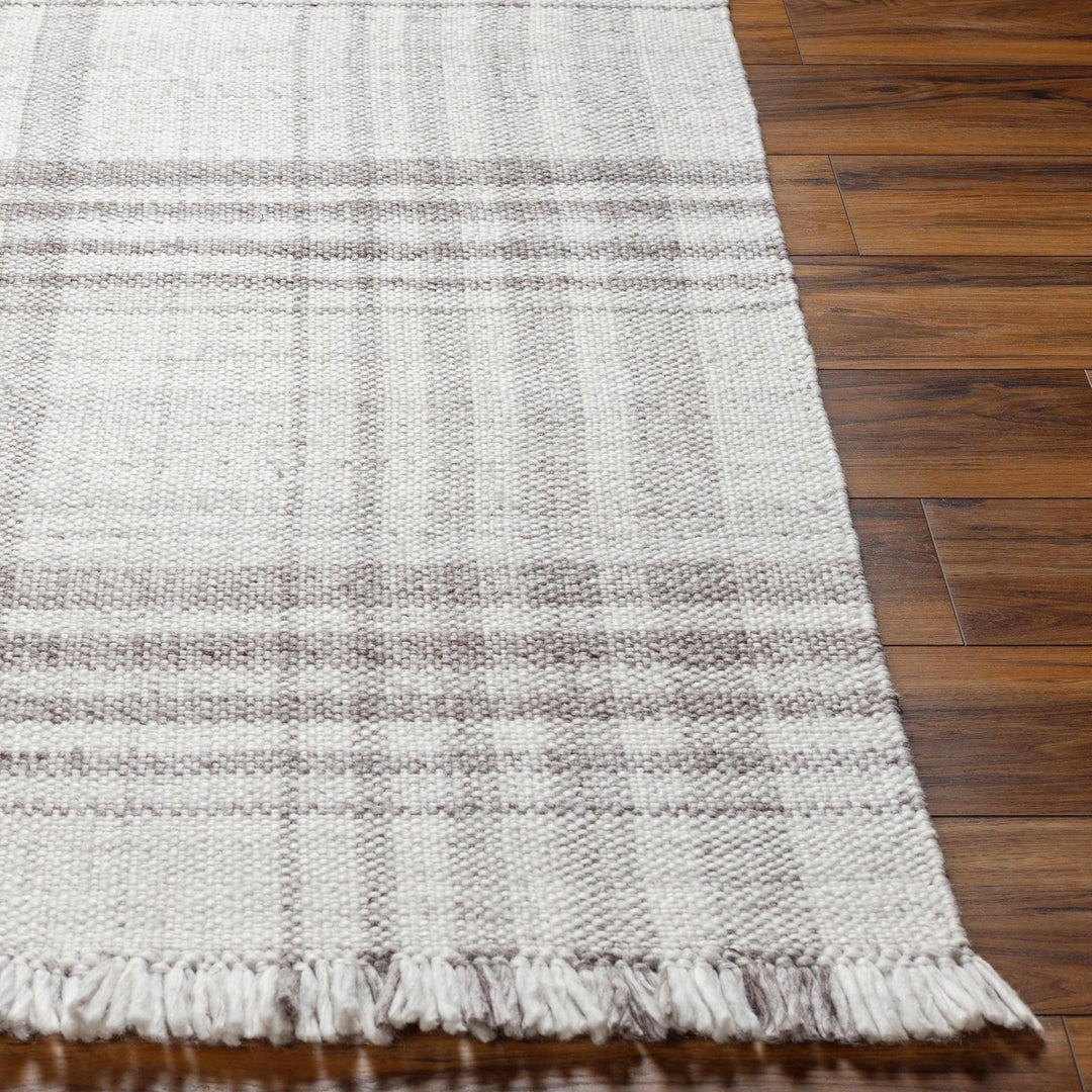 Inara Contemporary Gray And Ivory Plaid Area Rug - The Rug Decor
