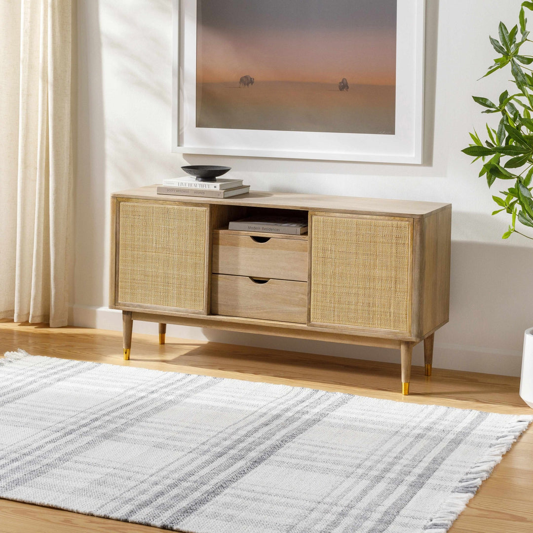 Inara Modern Gray Plaid Design Area Rug - The Rug Decor