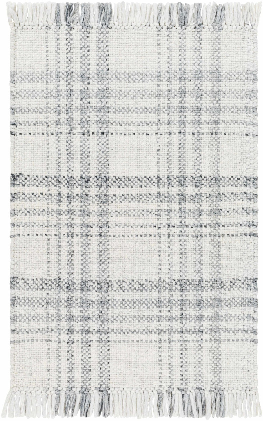 Inara Modern Gray Plaid Design Area Rug - The Rug Decor