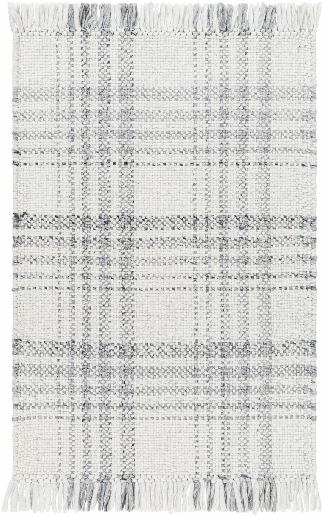 Inara Modern Gray Plaid Design Area Rug - The Rug Decor