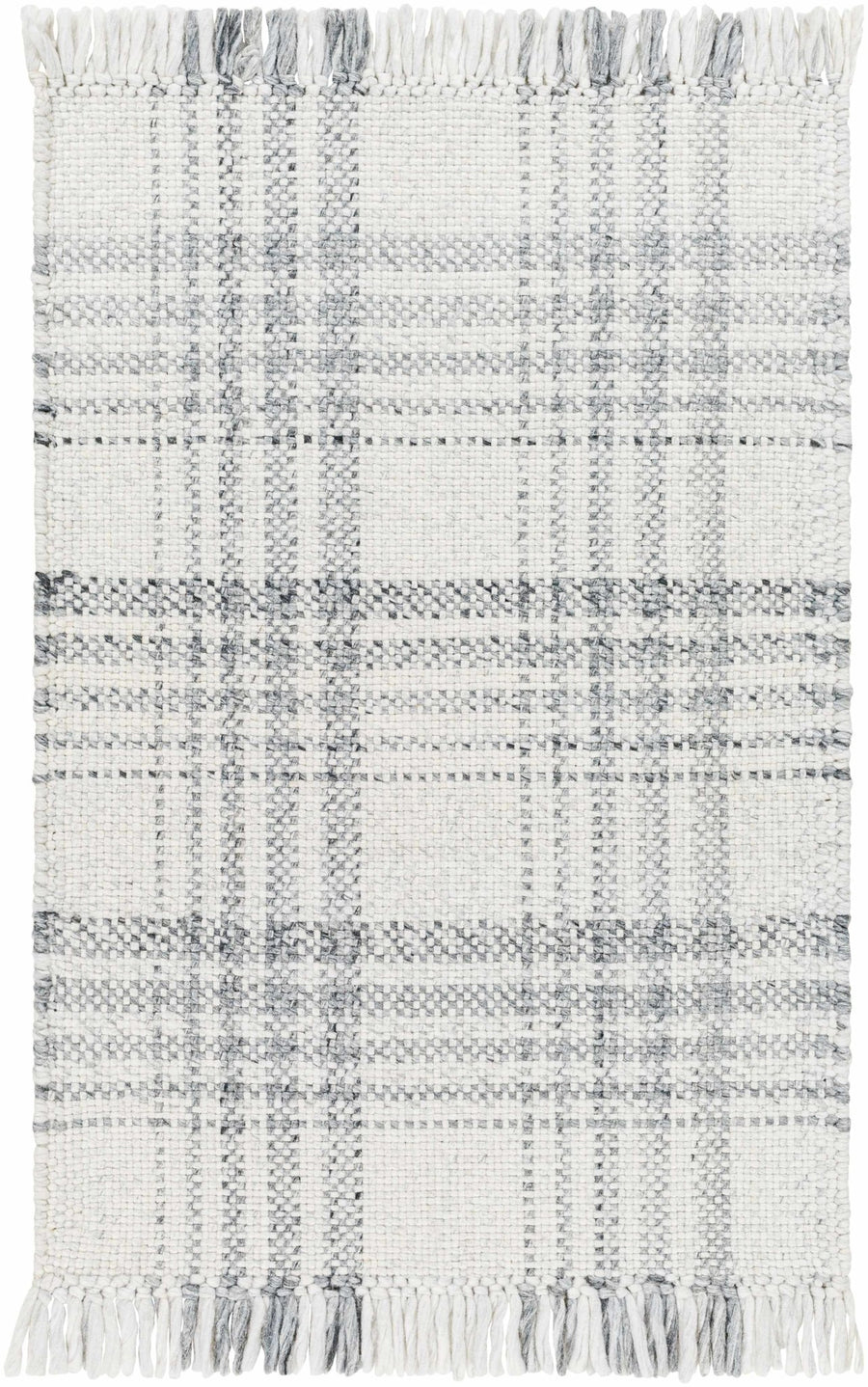 Inara Modern Gray Plaid Design Area Rug - The Rug Decor