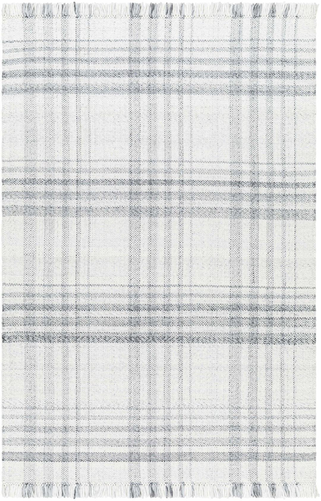 Inara Modern Gray Plaid Design Area Rug - The Rug Decor