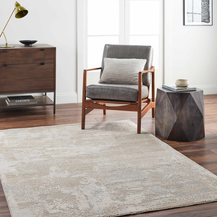 Indah Contemporary Abstract Beige And Gray Area Rug - The Rug Decor