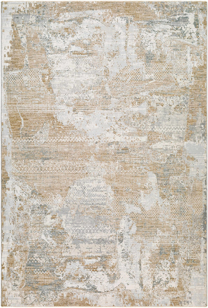 Indah Contemporary Abstract Beige And Gray Area Rug - The Rug Decor