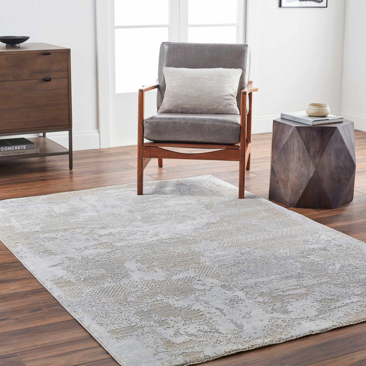 Indah Contemporary Abstract Beige And Gray Area Rug - The Rug Decor