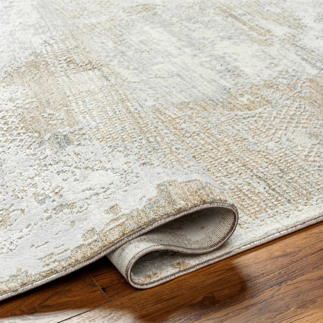 Indah Contemporary Abstract Beige And Gray Area Rug - The Rug Decor