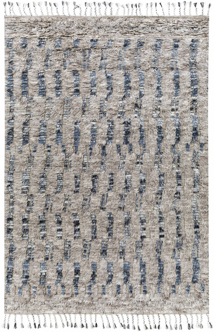 Ingham Gray And Blue Modern Style Hand Knotted Area Rug