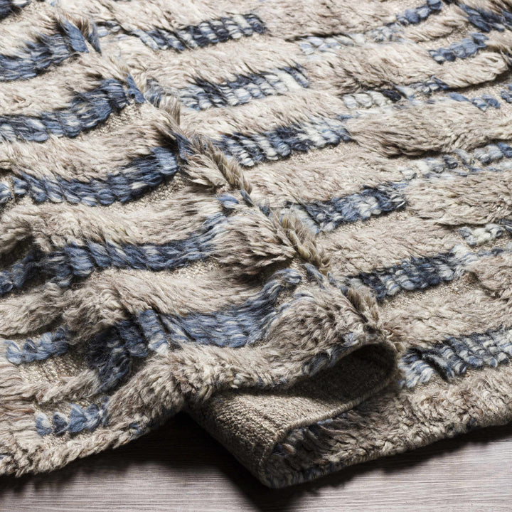 Ingham Gray And Blue Modern Style Hand Knotted Area Rug