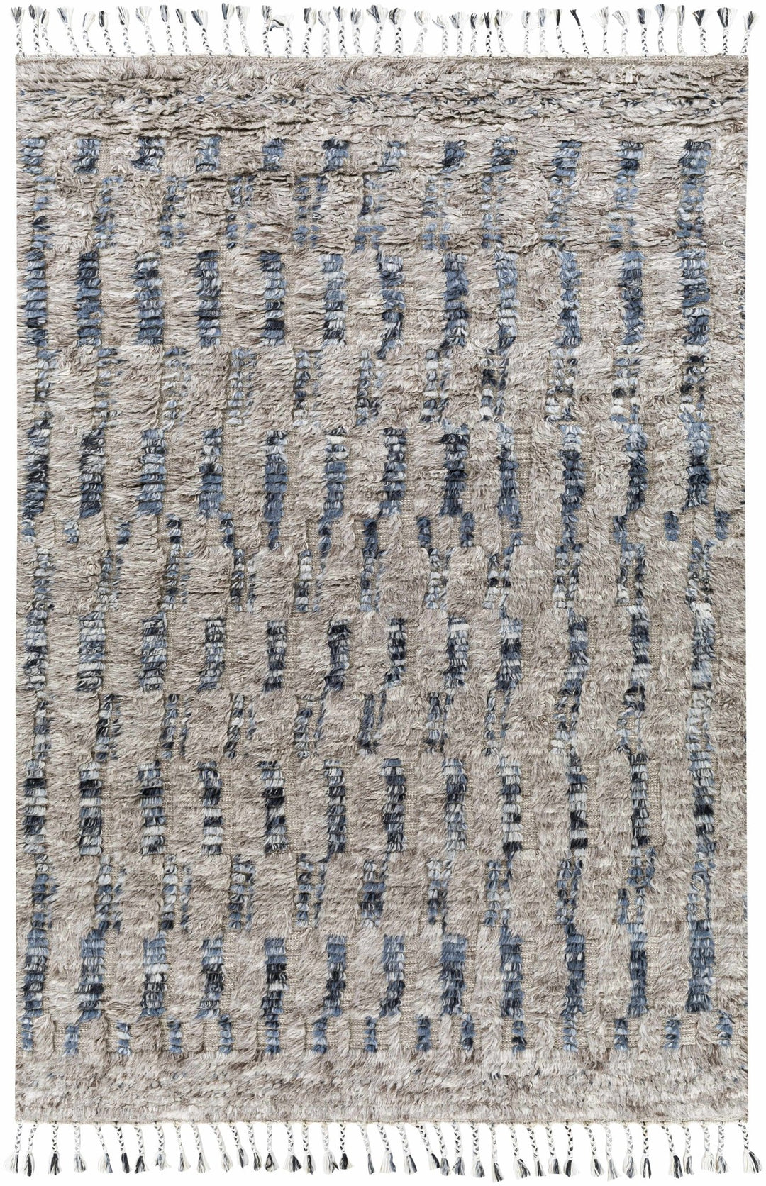 Ingham Gray And Blue Modern Style Hand Knotted Area Rug - The Rug Decor