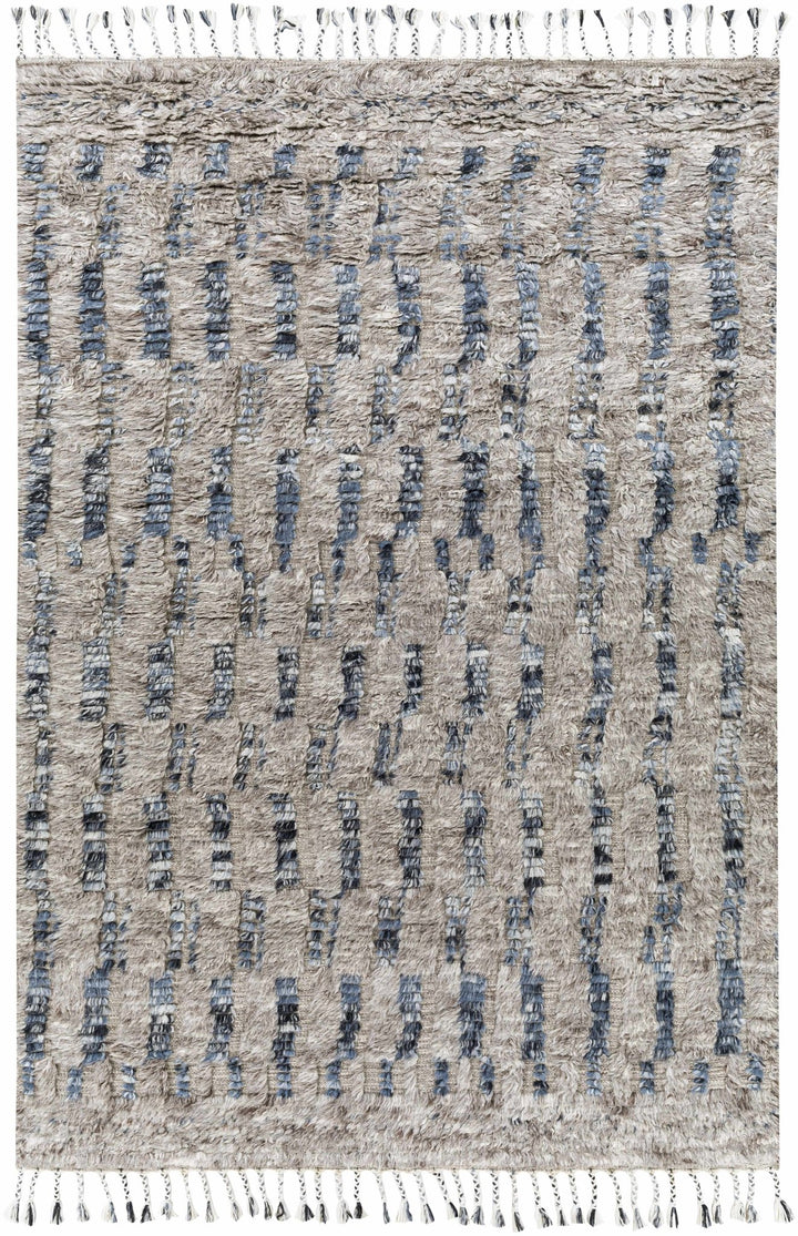 Ingham Gray And Blue Modern Style Hand Knotted Area Rug - The Rug Decor