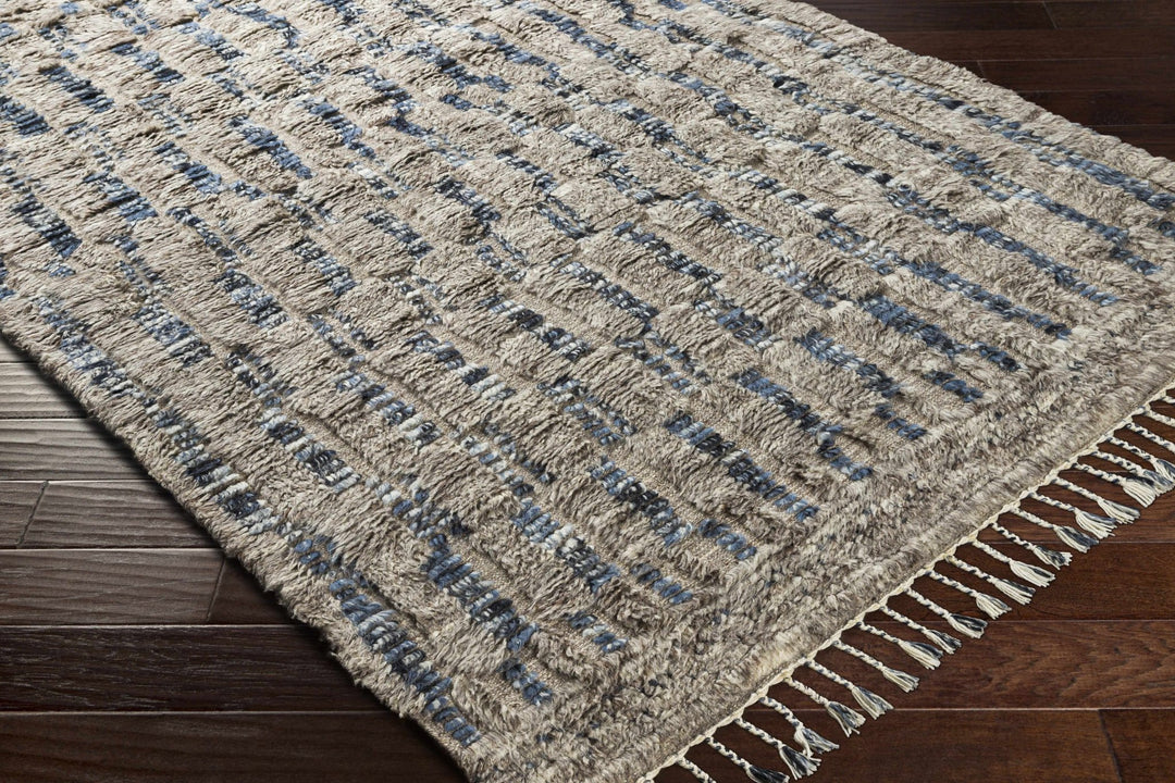 Ingham Gray And Blue Modern Style Hand Knotted Area Rug - The Rug Decor
