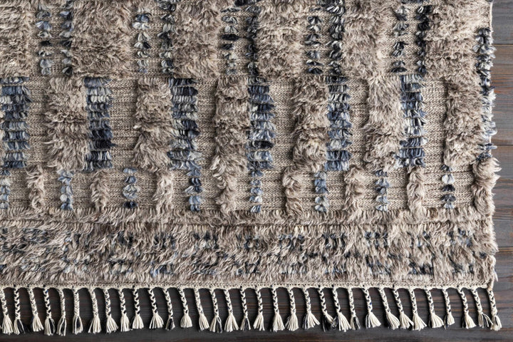 Ingham Gray And Blue Modern Style Hand Knotted Area Rug - The Rug Decor