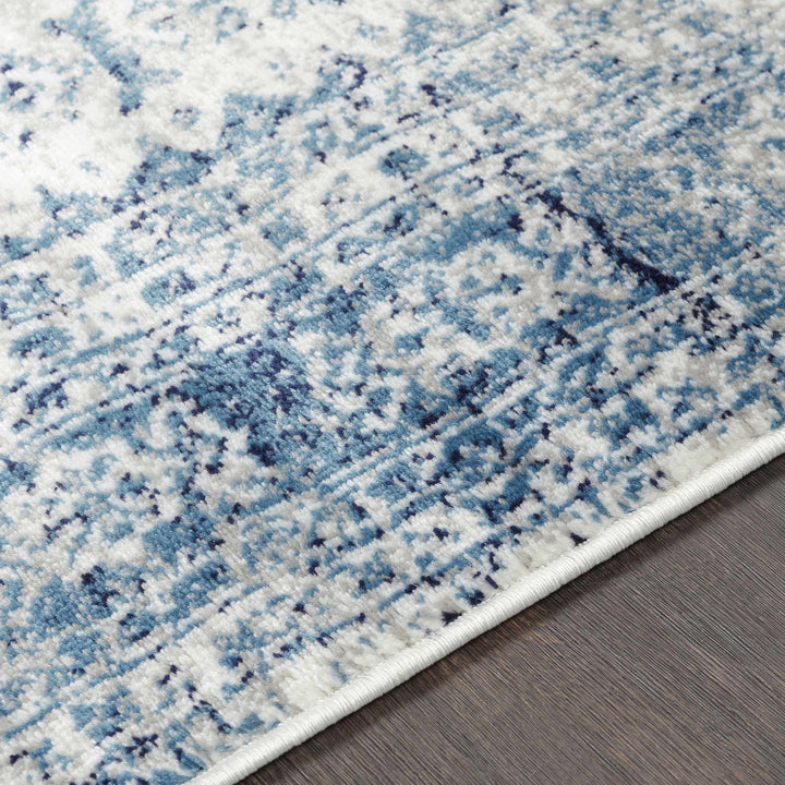 Inkom Traditional Style Ivory And Blue Area Rug