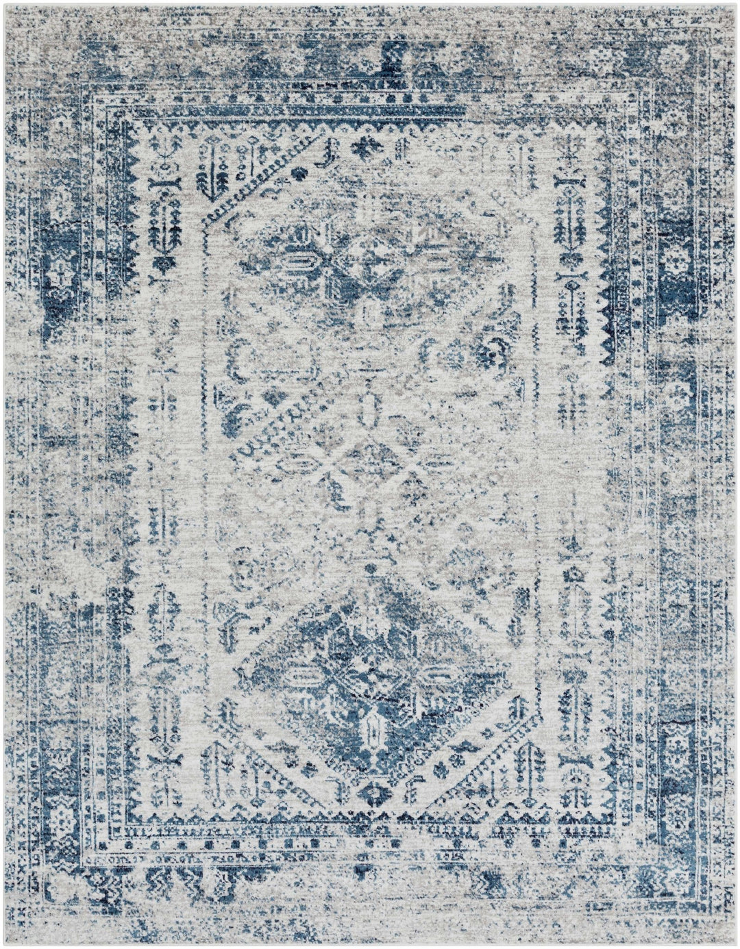 Inkom Traditional Style Ivory And Blue Area Rug - The Rug Decor