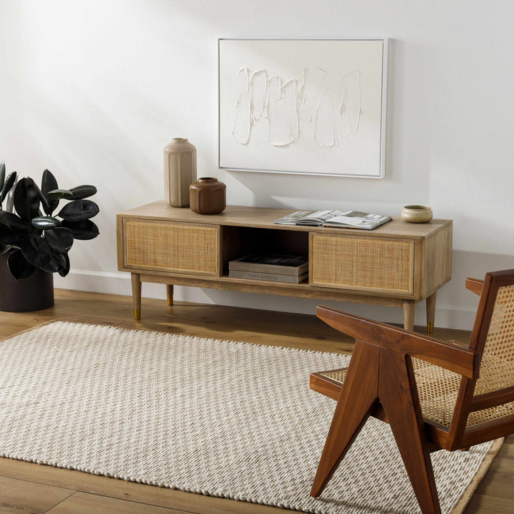 Inoke Contemporary Beige And Ivory Rug - The Rug Decor