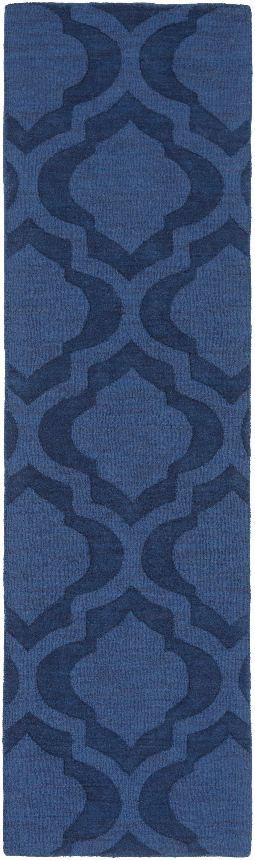 Institute Blue Contemporary Style Wool Area Rug