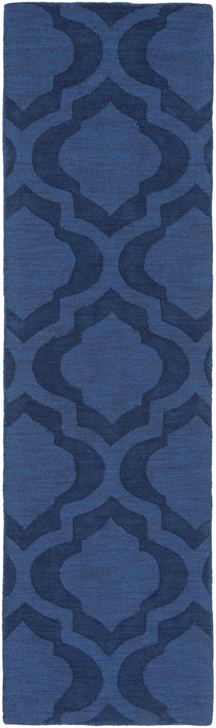 Institute Blue Contemporary Style Wool Area Rug