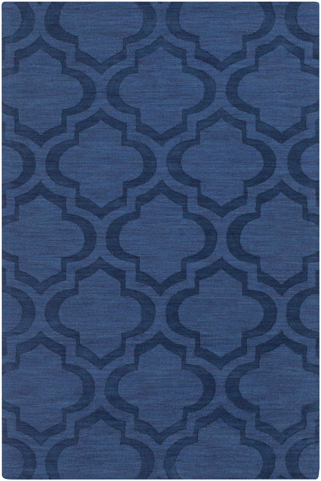 Institute Blue Contemporary Style Wool Area Rug