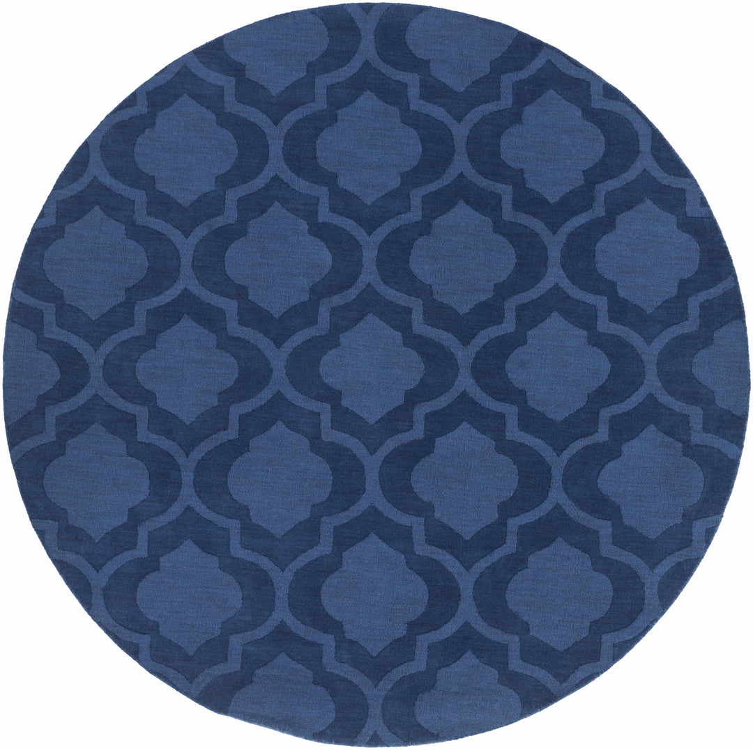 Institute Blue Contemporary Style Wool Area Rug