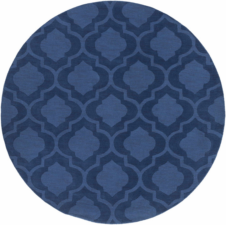 Institute Blue Contemporary Style Wool Area Rug