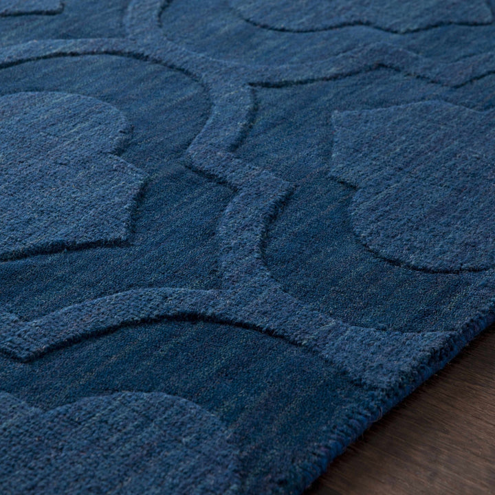 Institute Blue Contemporary Style Wool Area Rug - The Rug Decor
