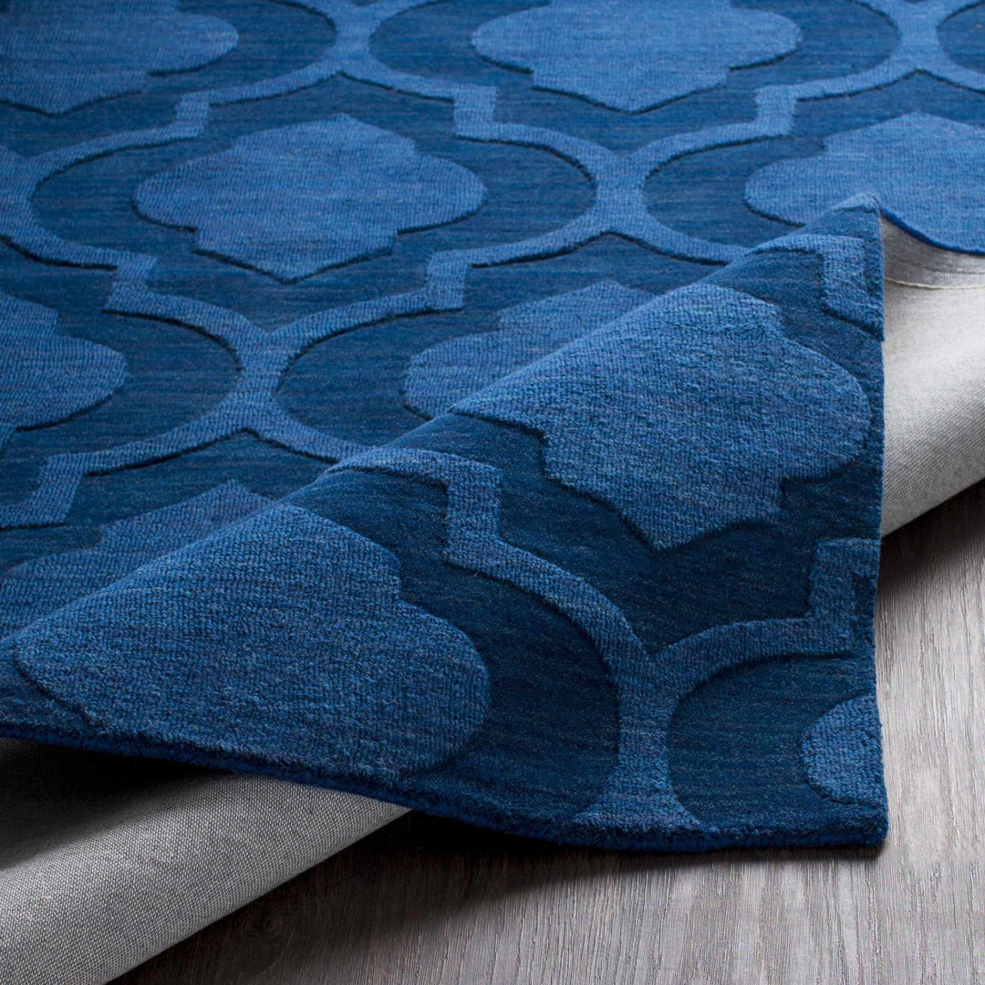 Institute Blue Contemporary Style Wool Area Rug - The Rug Decor