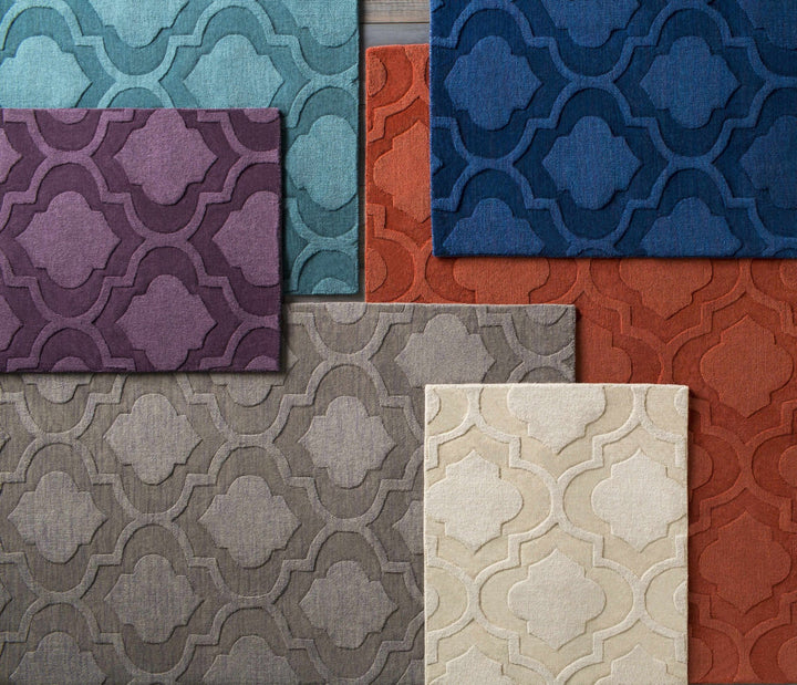 Institute Blue Contemporary Style Wool Area Rug - The Rug Decor