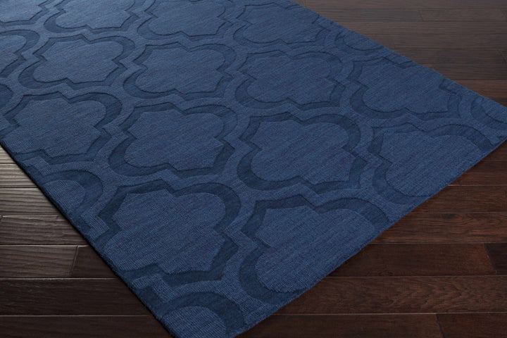 Institute Blue Contemporary Style Wool Area Rug - The Rug Decor