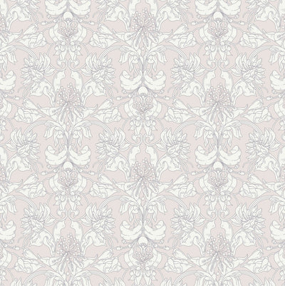 Intricate floral Printed Green, Pink and Blue self - adhesive Wallpaper - The Rug Decor