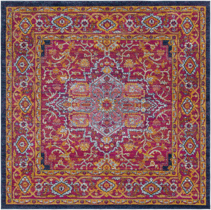 Inverkeithing Traditional Pink And Navy Area Rug - The Rug Decor