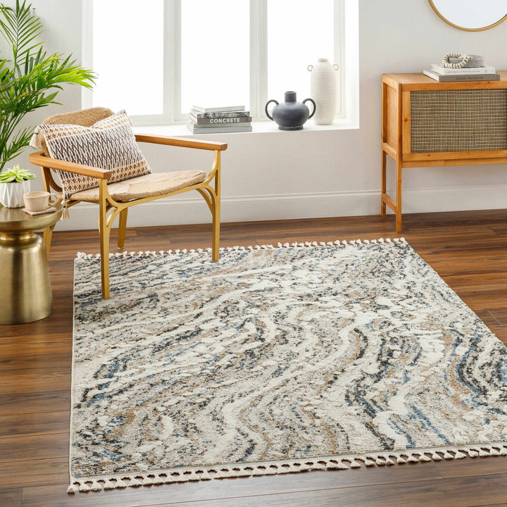 Ioane Contemporary Abstract Beige And Charcoal Rug - The Rug Decor